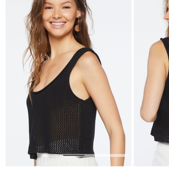 Sheer Crochet tank top Large Nwt - Picture 2 of 6